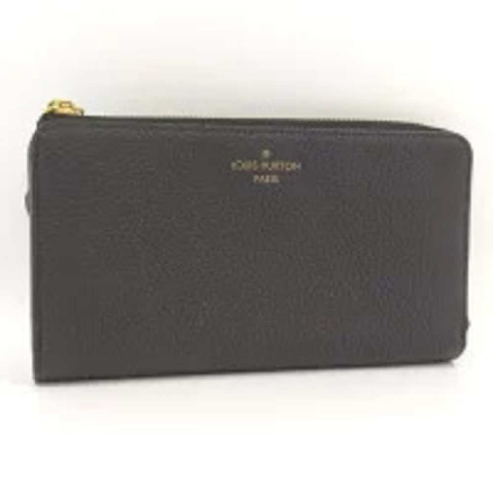 LOUIS VUITTON Portefeuille Comet L shaped zipper long wallet leather Noir Black